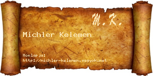 Michler Kelemen névjegykártya